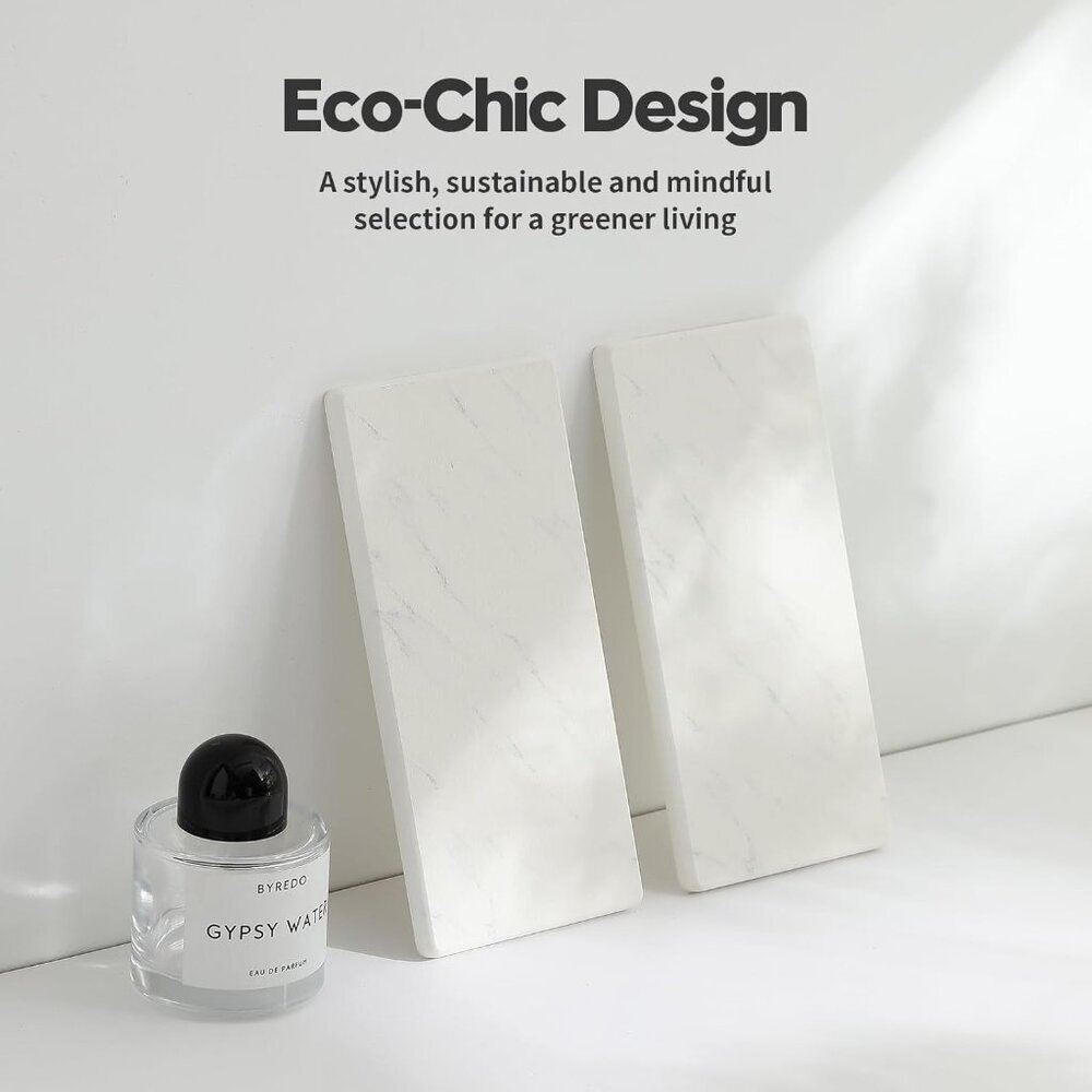 2PCS Diatomite Marble Stone Drying Mat for Kitchen Counter, Water Absorbing Soap - Picture 7 of 8